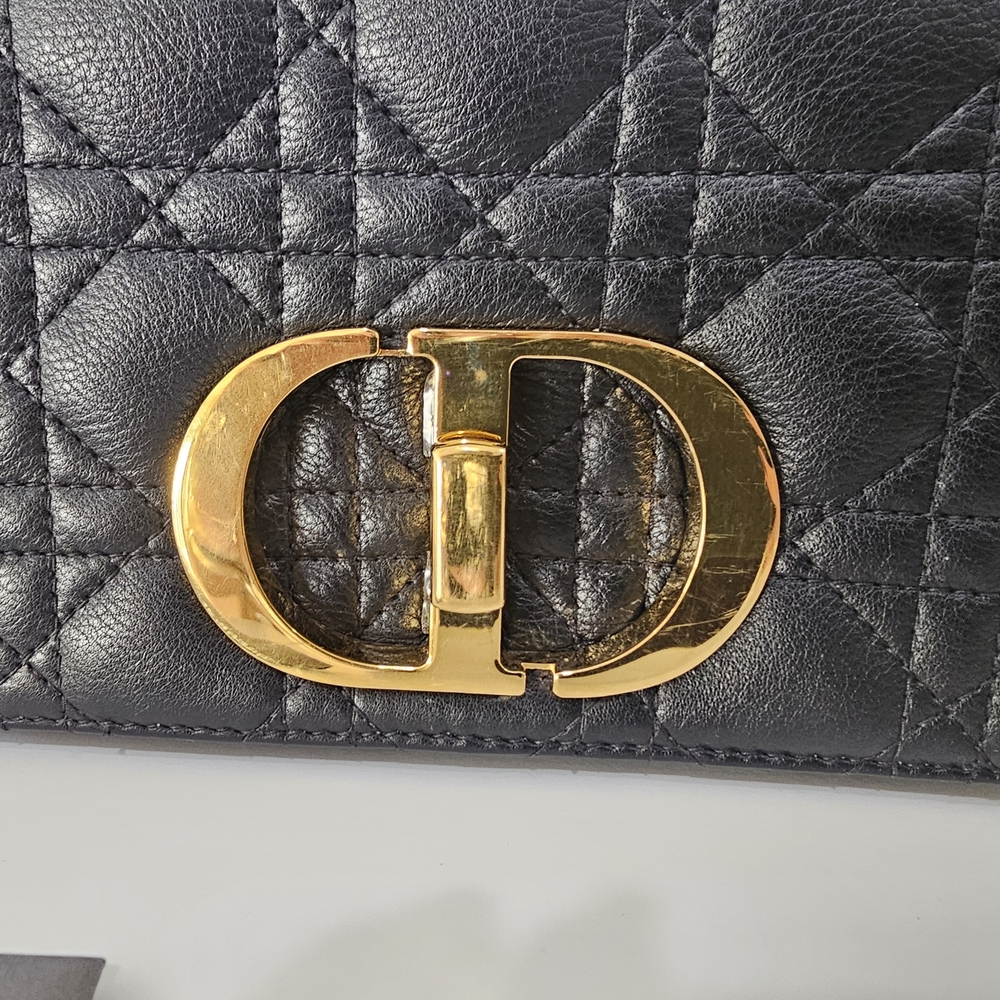 Dior Quilted Black Crossbody with Gold Accents - Picture 3 of 5